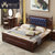 恒兴达 新中式软靠背橡胶木床经济型双人实木床1.8米主卧床卧室家具(1.5*2米紫檀色 单床)