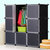 索尔诺婴儿衣柜宝宝收纳柜儿童储物柜塑料玩具卡通收纳箱衣物整理(黑色 9门7格1挂 M090701)