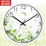 汉时(Hense)挂钟客厅创意钟表现代简约静音钟时尚个性时钟卧室石英钟圆形挂表HW40(新绿-白色)