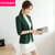 VEGININA 韩版修身一粒扣七分袖短款小外套薄款 9992(绿色 5XL)