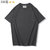 OKONKWO 230克夏季棉T恤 爽滑面料净色短袖圆领基本款小口袋T恤(230克 有袋 深灰色 L)