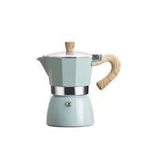 彩色意式摩卡壶特浓缩煮咖啡壶出油脂手冲咖啡器具套装家用电热炉(3人份 蓝 默认版本)