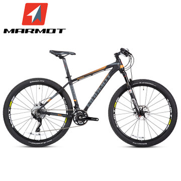 土拨鼠MARMOT变速自行车男女式成人山地自行车30速铝合金山地车(黑银橘 标准版)