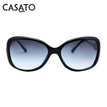卡莎度(CASATO) 太阳镜时尚个性大框潮 防紫外线太阳镜 墨镜56140(亮黑色)