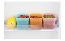糖果色食物保鲜盒塑料收纳盒杂粮冰箱冷藏冰淇淋盒保鲜辅食分装盒(中号三个装颜色随机或备注)