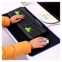 大鼠标垫 锁边 加厚 键盘垫电脑桌垫游戏(蓝色)