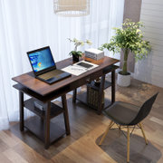 择木宜居 现代简约书桌电脑桌书架组合 台式电脑台子办公桌写字台(深胡桃)