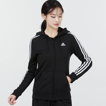 Adidas阿迪达斯女装 新款运动休闲服透气舒适训练开衫加绒连帽外套夹克GM5567