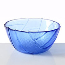 创意厨房沙拉甜品水晶玻璃碗A640炫彩微波炉米饭碗餐具lq270(树皮古蓝色)