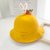 SUNTEK儿童渔夫帽女男韩版定制小黄帽日系小丸子帽定做幼儿园小学生帽子(52CM（适合2岁以下学龄前） 黄色（全棉蝴蝶结兔子萝卜）)