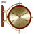 汉时（Hense)欧式复古实木装饰挂钟客厅轻奢静音双面钟HDS19(棕色实木外框-黄铜支架)第3张高清大图