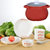 4升砂锅+4个米饭碗+4根勺子+2个8英寸菜盘子碟子餐具套装青花瓷陶瓷器韩式家用喝汤碗