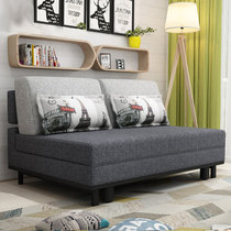 SKYMI简约沙发床坐卧两用沙发布套可拆洗可折叠布艺沙发多功能沙发客厅沙发(深灰色 1.8米)