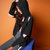 七格格2017春装新品 时尚街头宽松连帽拉链破洞长袖外套 女X1081(黑色 L)