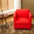 万诚家具欧式小户型布艺单人双人沙发酒店咖啡网吧电脑实木卡座沙发椅(红色 单人沙发)