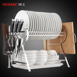 Newair维艾304双层不锈钢碗架沥水架厨房用品刀架收纳厨房置物架碗筷