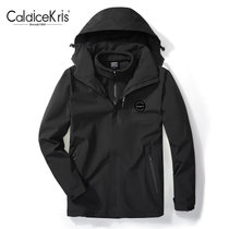 CaldiceKris （中国CK）三合一保暖加厚透气抓绒内胆冲锋衣女CK-F6268-2(黑色 4XL)