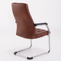 云艳YY-LCL1175 电脑椅家用办公椅人体工学椅舒适弓形皮椅职员椅-咖啡色(默认 默认)