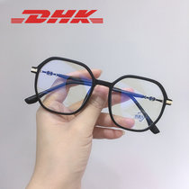 新款TR防蓝光平光镜复古韩版圆框眼镜时尚可配近视眼镜架80793(C5透灰框)