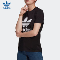 adidas阿迪达斯官网三叶草女装夏季运动短袖T恤GN2899GN2896(黑色 XL)