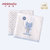 小米米minimoto婴儿纱布口巾方巾喂奶巾洗脸巾2条装(蓝色 圆点+米白)