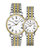 天梭/Tissot 瑞士手表 心意系列 经典钢带石英男女情侣对表T52情侣对表(金壳白面金带)
