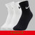 Nike耐克男袜女袜2021夏季新款运动长筒中筒毛巾底纯棉袜子SX7664(常规款- 四季款-S（34-38码） 中筒2白1黑)
