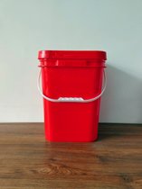 20升20kg正方形塑料方桶包装桶压盖加厚肥料乳胶漆桶垃圾分类全新(正方形20升20kg压盖红色有盖)