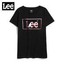 LEE女士印花logo图案短袖T恤L37380K99K11(黑色 L)