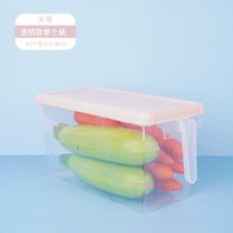冰箱冷冻收纳盒装肉收纳盒 家用冷冻室里盒子放蔬菜的保鲜盒密封(大号杏色4.5L【单个装无味】 默认版本)