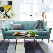TIMI天米 简欧布艺沙发 现代简约单人双人三人沙发 客厅小户型沙发组合(湖蓝色 单人沙发)