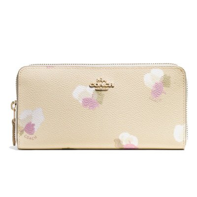 COACH 蔻驰 新款女式花卉印花涂层拉链钱包 53794(浅黄色) COACH 蔻驰 新款女式花卉印花涂层拉链钱包 53794(浅黄色)
