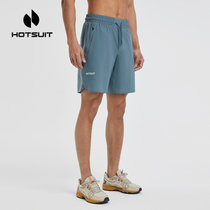 hotsuit后秀短裤男运动2021夏季新款速干健身房跑步户外锻炼轻薄(妖精蓝 S)