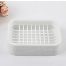 6色任选卫生间创意香皂盒肥皂盒双层沥水免打孔网格创意皂架(白色加丝 +肥皂/香皂好伴侣+)