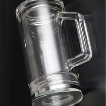 五金优选 高山流水玻璃杯 双层玻璃杯(350ML杯身（手柄）+杯盖)