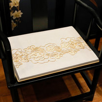 中式红木椅子坐垫防滑圈椅餐椅太师椅茶椅垫实木家具座椅垫子定制(麻本色（祥云椅垫）)