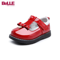 Belle百丽童鞋2018秋季新款儿童女童皮鞋单鞋公主鞋舞蹈鞋DE5962(16码 红色)