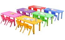 良匠智简格幼儿园游戏塑料桌椅一桌四椅(紫色)