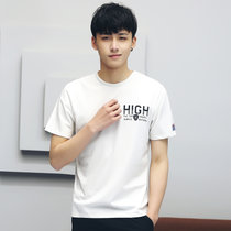 新款男士短袖T恤2017夏季T恤韩版修身上衣服休闲男装打底衫(白色 均码)