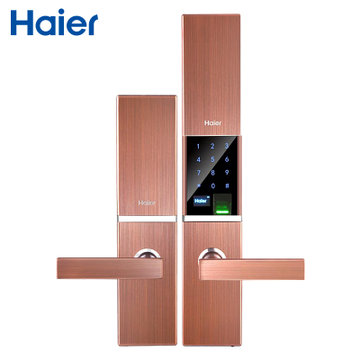 haier/海尔指纹锁家用智能门锁防盗大门木门锁滑盖电子密码锁