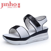 金猴 Jinho 新品时尚夏季牛皮女凉鞋  简约舒适轻便女凉鞋 Q68002A Q68002C白色 39码金猴 Jin(白色)