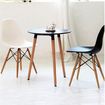 【京好】伊姆斯圆桌 休闲桌椅套装现代时尚简约创意咖啡桌D144(黑色 单桌一张)