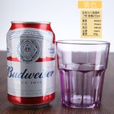 亚克力啤酒杯子 透明塑料杯子一口杯八角杯KTV酒吧PC杯子防摔(紫色 210ml)