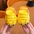 SUNTEK儿童凉鞋拖鞋男女童2022夏季宝宝洗澡防滑学步鞋包头洞洞可爱卡通(19-20码内长13.5cm 黄色)