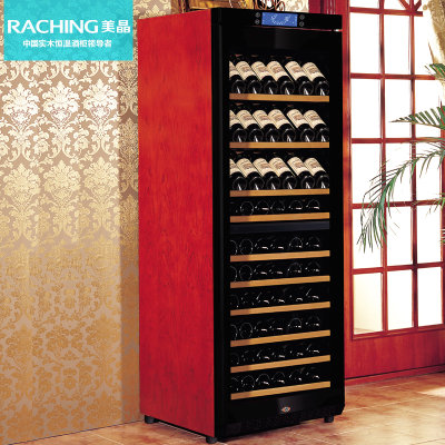 美晶(Raching)W330B实木红酒柜 家用恒温 压缩机 葡萄酒柜 冰柜(黑色)