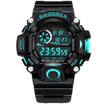 斯沃格SWOGGER全新升级夜光防水学生青年电子表亲子手表(蓝色)