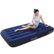 INTEX蓝色植绒单人充气床垫(不含充气泵)68950 居家躺椅 露营气垫床