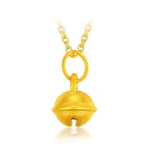 中国黄金小铃铛黄金吊坠含彩银项链约0.1-0.13g 小铃铛黄金吊坠