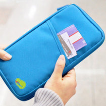 苏克斯护照包机票夹男女证件包多功能手拿包商务出国旅游用品(蓝色)