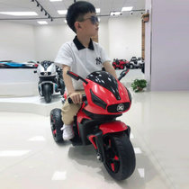 新款儿童电动摩托车可坐人宝宝三轮车男女小孩玩具车电瓶童车(黄色)